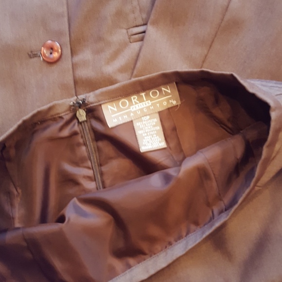 Vintage Norton McNaughton Suit Seperates Neutral Mocha Brown Color Petite 10 - Picture 6 of 8